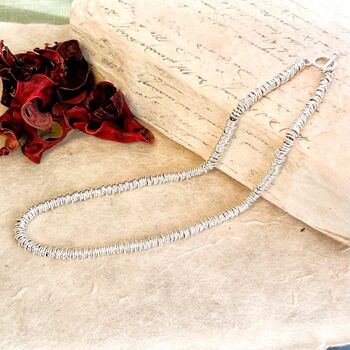 Sterling Silver Minimalist Rings Choker Necklace, 3 of 8