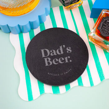 Personalised 'Dad's Beer' Slate Coaster, 2 of 4