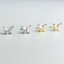 Sterling Silver Crystal Butterfly Stud Earrings, thumbnail 1 of 6