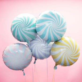 Pastel Candy Swirl Foil Balloons, 2 of 4