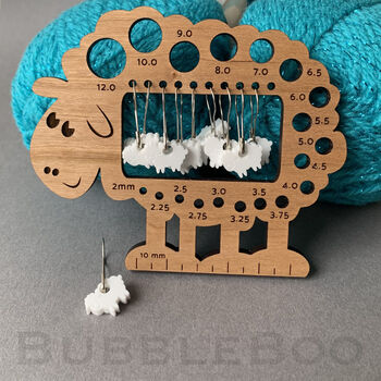 Knitting Needle Gauge With Stitch Markers, 8 of 8