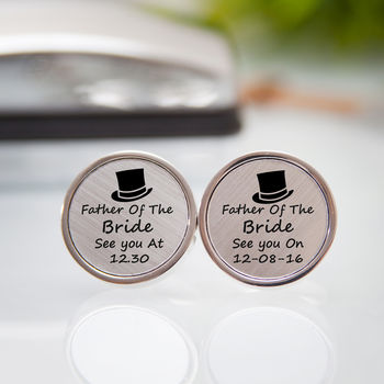 Personalised Father Of The Bride Cufflinks And Gift Box, 3 of 4