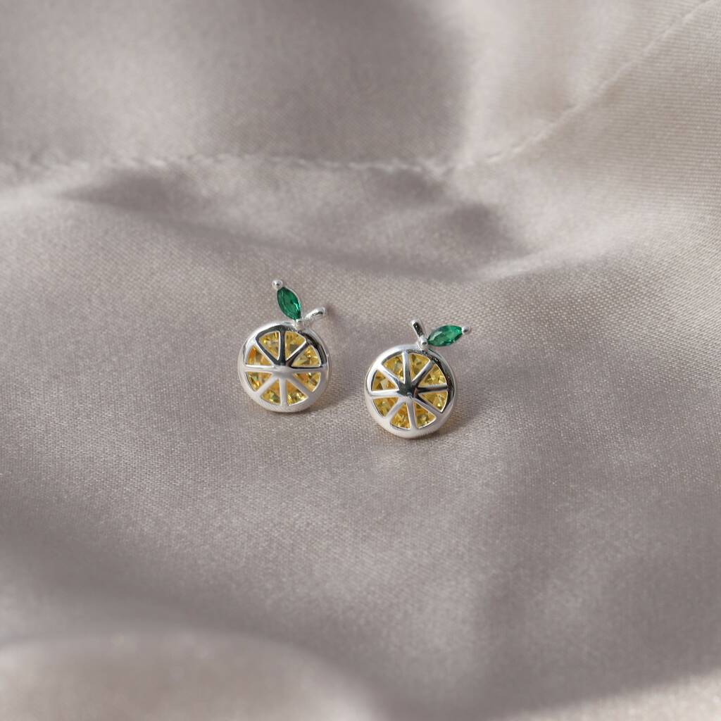 Sterling Silver Lemon Earrings By Attic