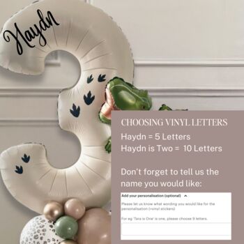 Diy T Rex Dinosaur Balloon Stack – Personalised, 3 of 3