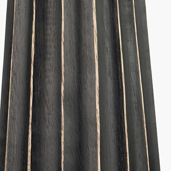 Black Wash Mango Wood Textured Cone Table Lamp, 4 of 8