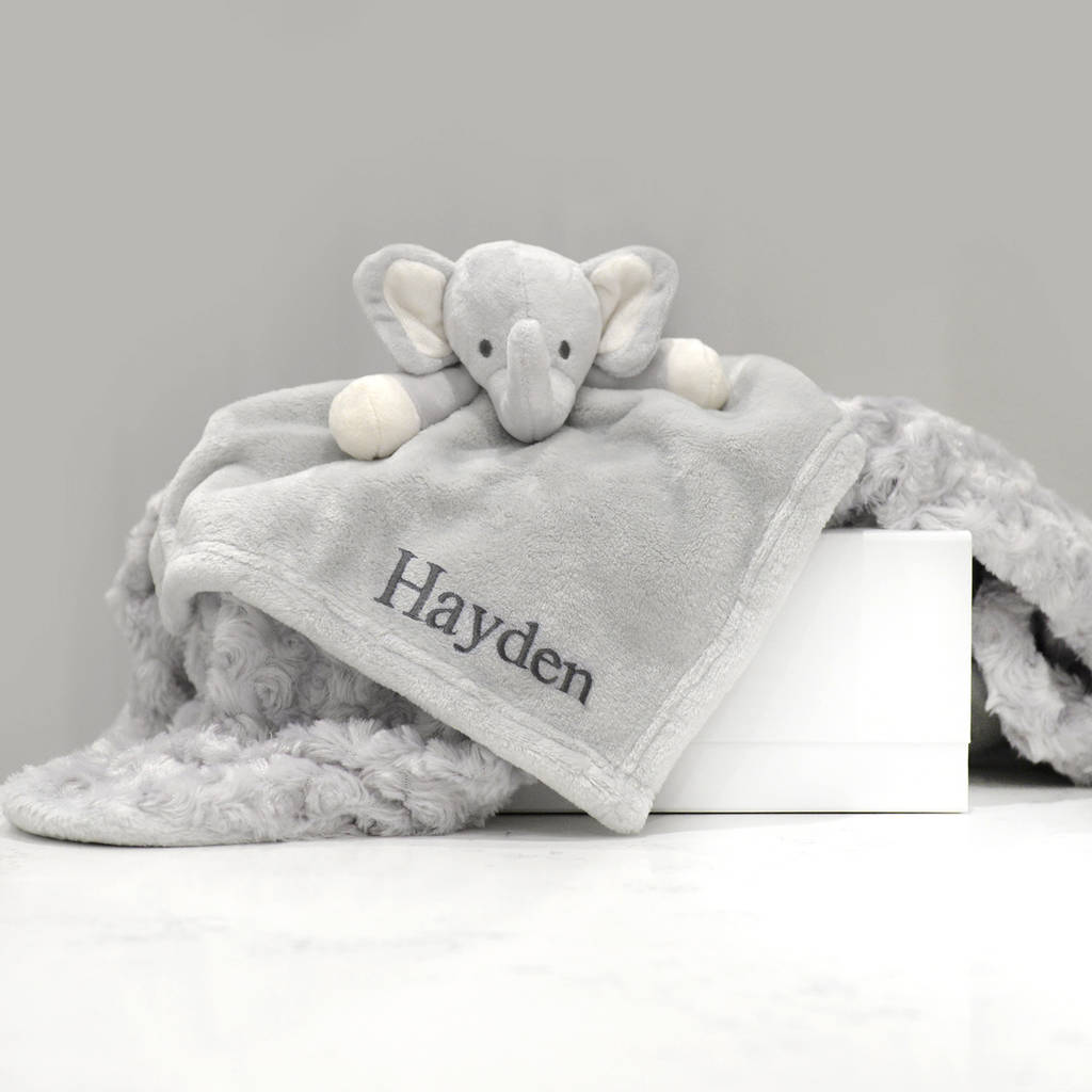 Personalised Elephant Comforter And Blanket Gift Set By A Type Of