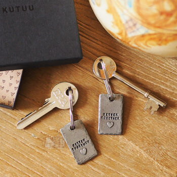 'Better Together' Heart Keyring Set For Couples, 3 of 6