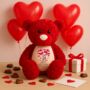 Personalised Love You Balloons Large Red Teddy Bear, thumbnail 3 of 7