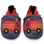 Dotty Fish Fire Engine Soft Leather Baby Shoes With Barefoot Soles, thumbnail 6 of 8