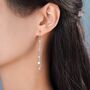 Sterling Silver Delicate Star Cascade Dangle Drop Hook Earrings, thumbnail 2 of 10