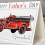 Vintage Fire Truck Father's Day Card, thumbnail 2 of 8