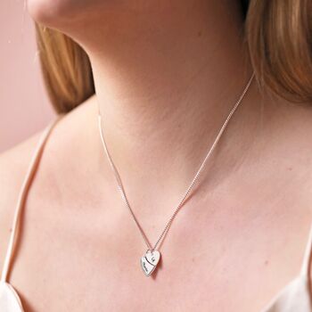 Personalised Textured Double Heart Necklace, 5 of 8