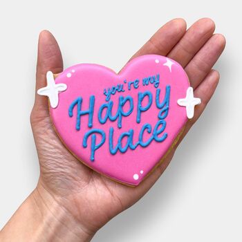 You're My Happy Place Love Heart Valentine's Letterbox Iced Cookie, 3 of 10