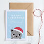 Personalised Cute Cat Christmas Card, thumbnail 2 of 3
