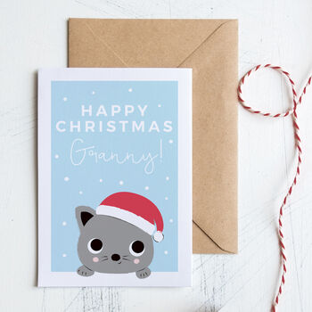 Personalised Cute Cat Christmas Card, 2 of 3