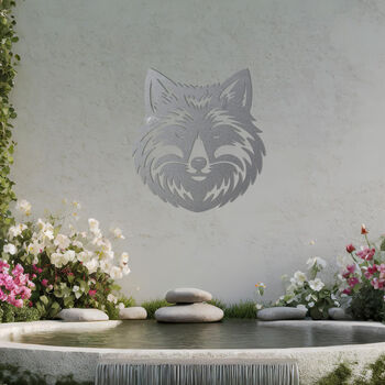 Metal Fox Head Wall Art Outdoor Garden Decor Gift Idea, 6 of 10