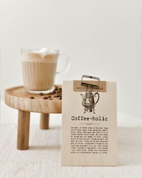 Coffee Lover Gift Mini Wooden Sign With Hanger, 2 of 12