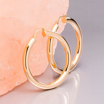 Thick Hoop Earrings In Gold Plate Or Silver, 6 of 11