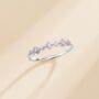 Pink Sapphire And Amethyst Stackable Half Eternity Band In Sterling Silver And Gold, thumbnail 7 of 12