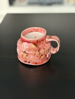 Lavender Scented Candle In Handmade Porcelain Cup, 3 of 4