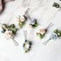 White, Blue And Pink Floral Hair Pins, thumbnail 2 of 5