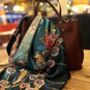 Limited Edition Kakuru Lanterns Japanese Crane Birds Blossoms And Lanterns 100% Silk Scarf, thumbnail 4 of 12
