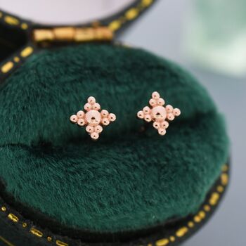 Extra Tiny Dotted Cluster Stud Earrings, 4 of 12
