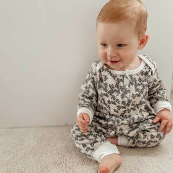 Forest Organic Baby Sleepsuit, 3 of 4