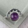 Sterling Silver Crown Amethyst Statement Ring, thumbnail 2 of 11