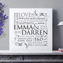 Personalised Couple's Word Design Print, thumbnail 1 of 10