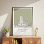 Custom Wedding Venue Print Anniversary Gift, thumbnail 1 of 6