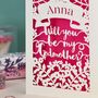 Personalised Papercut 'Be my Godmother?' Card, thumbnail 5 of 6