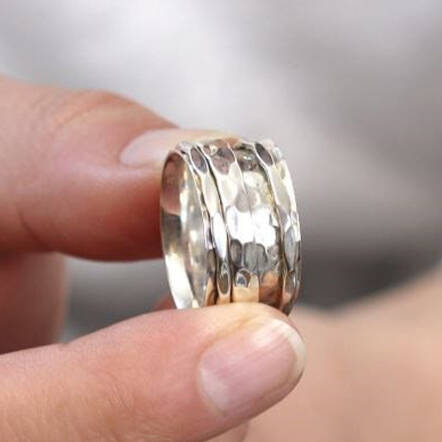 Personalised Textured Spinner Ring In Sterling Silver, 1 of 12