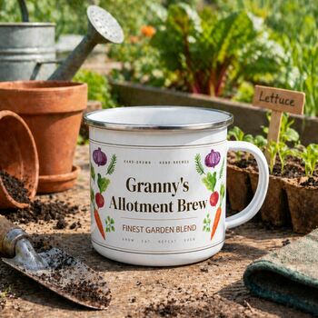 Personalised Allotment Brew Enamel Mug, 2 of 7