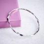 Twisted Tiny Text Personalised Silver Message Bangle, thumbnail 4 of 5