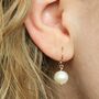 Silver Ivory Fresh Water Pearl Drop Earrings, thumbnail 1 of 3