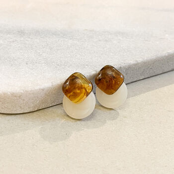 Statement Marbled Resin Stud Earrings, 2 of 2