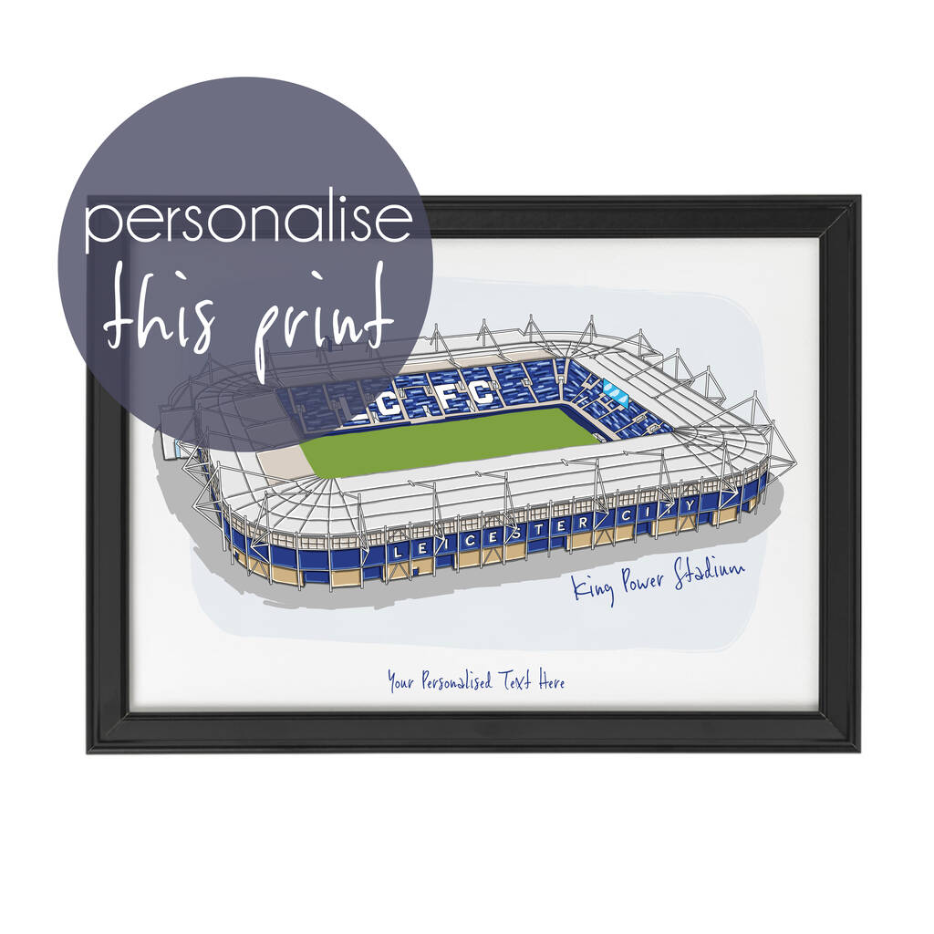 Personalised Leicester City Stadium Print, 1 of 6