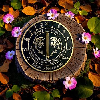 21st Brass Anniversary Sundial Gift Celebration Present, 3 of 6