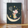 Catching The Stars Mouse Nursery Art Print, thumbnail 1 of 4