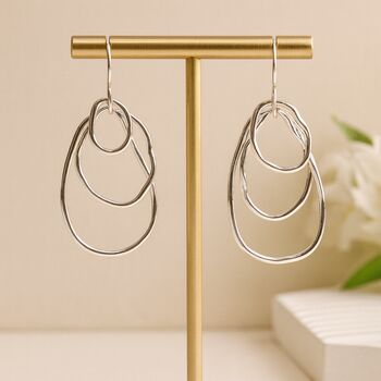 Statement Oval Hoops Drop Earrings, 3 of 5
