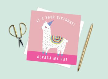 It's Your Birthday, Alpaca My Hat Card, 2 of 2