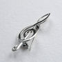 Sterling Silver Treble Clef Brooch, thumbnail 3 of 4