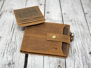 Personalised Practical Design Leather Wallet Christmas Gift For Him, 2 of 12