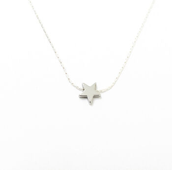 Silver Hematite 6mm Star Silver Or Gold Necklace, 2 of 4