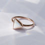 18ct Rose Gold Plated Triangle Moonstone Ring, thumbnail 4 of 5