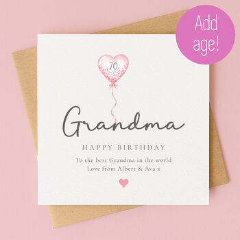 Personalised Balloon Birthday Card For Grandma, 2 of 6