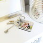 Personalised Square Photo Message Keyring Gift, thumbnail 2 of 2