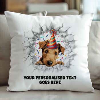 Personalised Lakeland Terrier Birthday Break Through Dog, 5 of 8