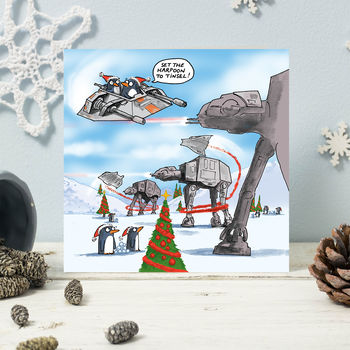 Hoth Penguins Star Wars Christmas Card, 2 of 2